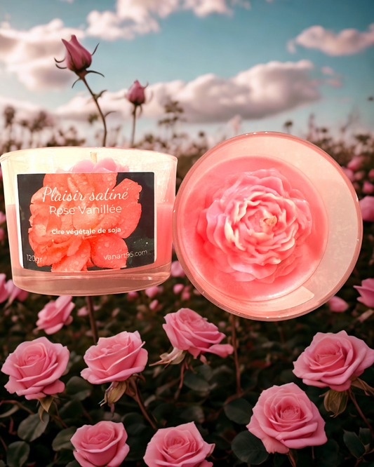 Bougie Rose Vanillée “Plaisir Satiné”